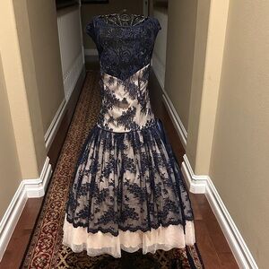Windsor Navy and Cream Kids Formal Dress